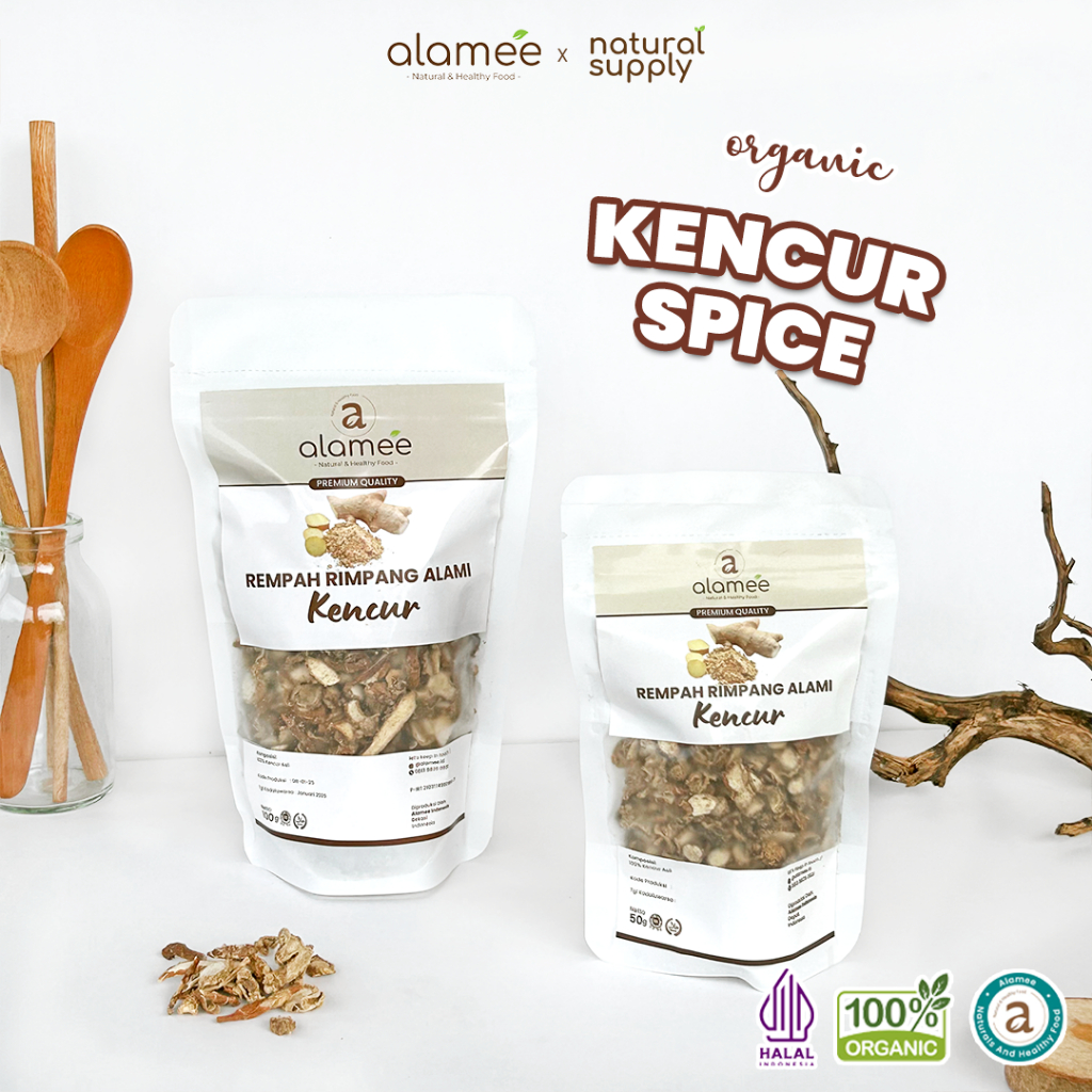 

ALAMEE Kencur Kering Dried Galangal Rempah Rimpang Organik Alami Bumbu Seasoning Masakan Masak 100gr