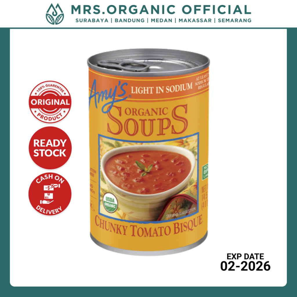 

Sup Tomat Chunky Rendah Sodium Amys Organic Chunky Tomato Bisque, Light in Sodium 411 gr