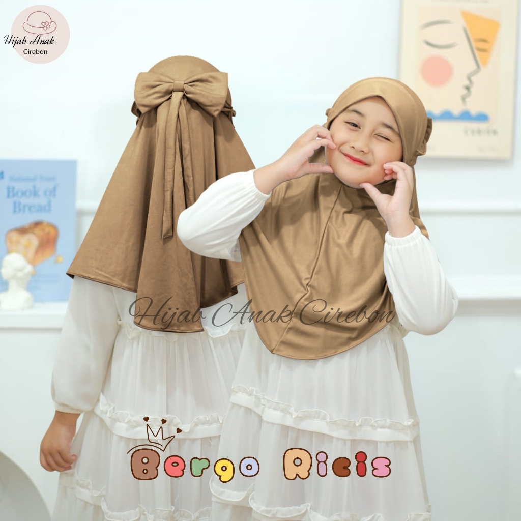 Hijab Anak TK Bergo Ricis Pita Jersey Lucu Murah Viral  / Hijab Anak TK Kekinian / Hijab Anak TK Tal