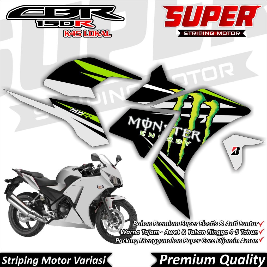 Stiker CBR K45 Lokal Anti Luntur keren Striping CBR K45 Lokal Striping Honda CBR K45 Lokal ME