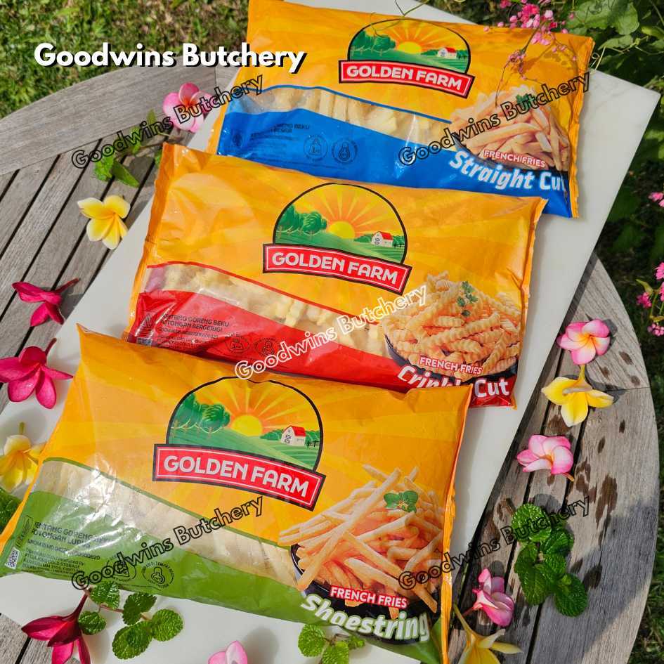 

FRENCHFRIES GoldenFarm 1kg Shoestring Crinkle Straight cuts Golden Farm french fries frozen