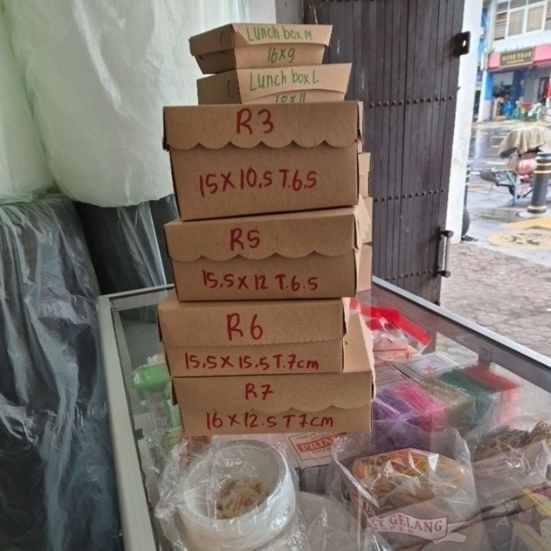 

100pcs box kraft renda kue snack roti R3 / R5 / R6 / R7