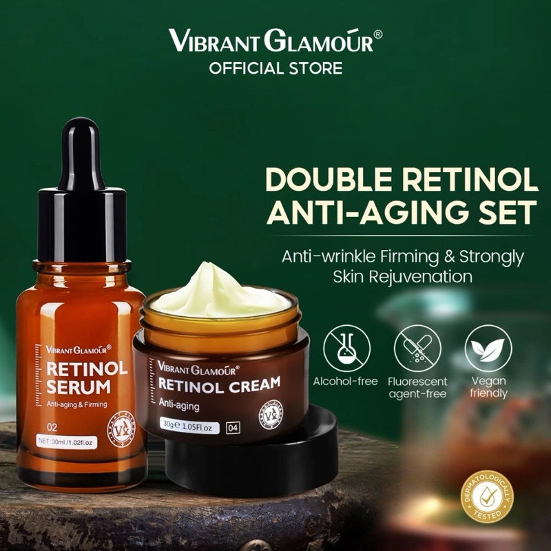 [GRATIS HADIAH] Vibrant Glamour Retinol set Cream Wajah 30g + Serum Wajah 30ml