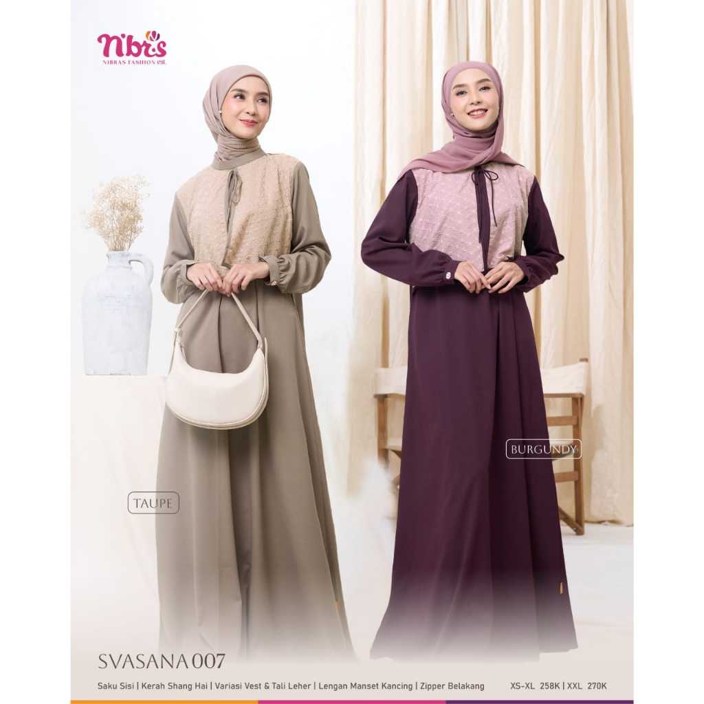 TERMURAH GAMIS NIBRAS SVASANA 007 TERBARU COCOK UNTUK OUTFIT LEBARAN KONDANGAN & DAILY
