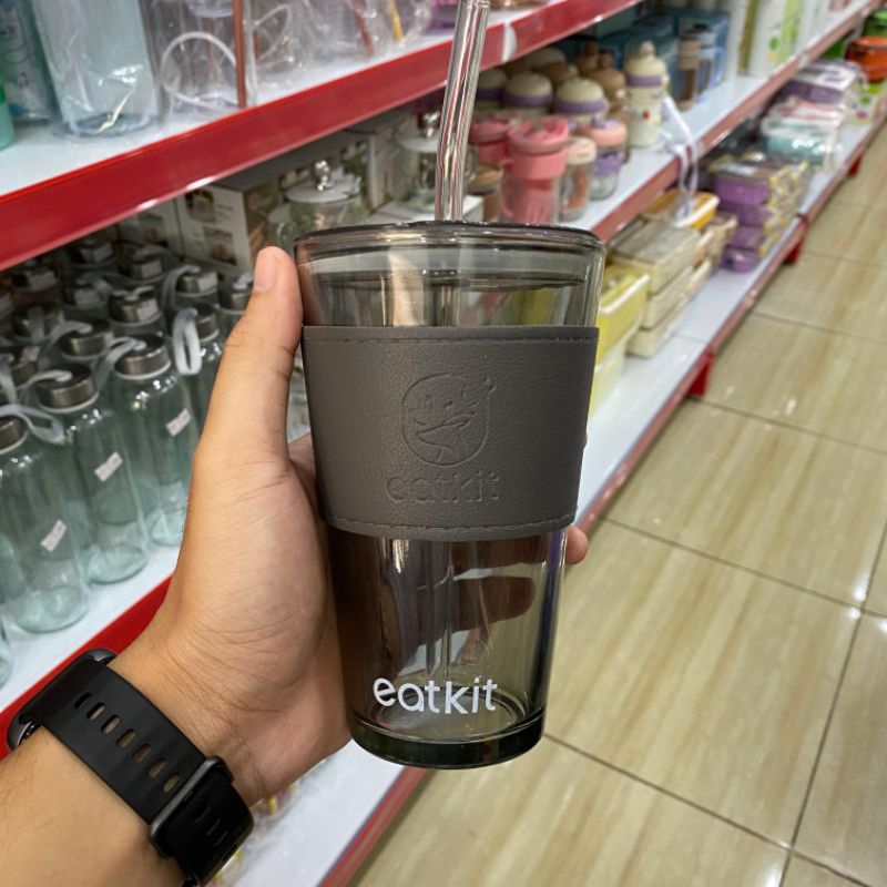 Glass Cup / Botol Minum Kaca Eatkit