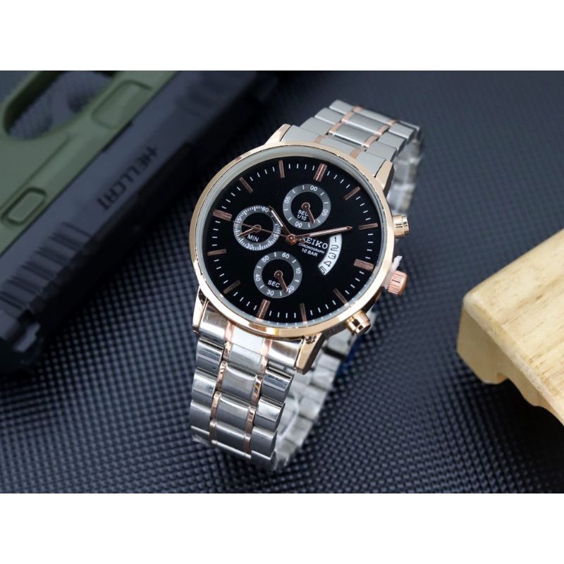 Seiko 5 / Jam Tangan Pria Rantai Tanggal Aktif / Jam Tangan Cowok Keren Free Bok