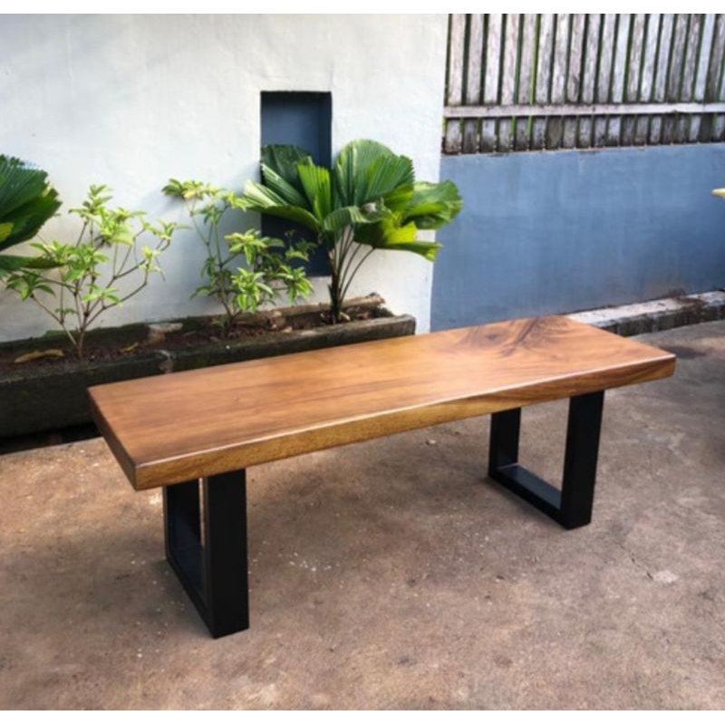 KURSI BENCH MINIMALIS KAYU TREMBESI SOLID UTUH