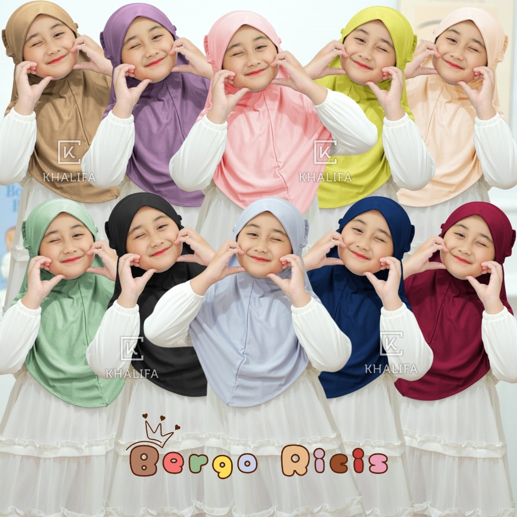 Jilbab Pita Anak Instan Jersey Hijab Perempuan Muslim / Hijab Anak TK Bergo Ricis Pita Jersey Lucu M