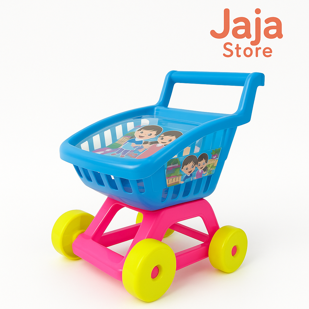 Mainan Edukatif Mini Supermarket Viral - Troli Belanja Anak Lucu