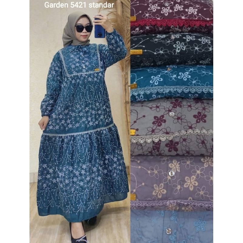 GAMIS WANITA DEWASA IMPORT BUNGA  LENGAN PANJANG KOREAN STYLE TERBARU KEKINIAN / LONG DRESS KATUN BO