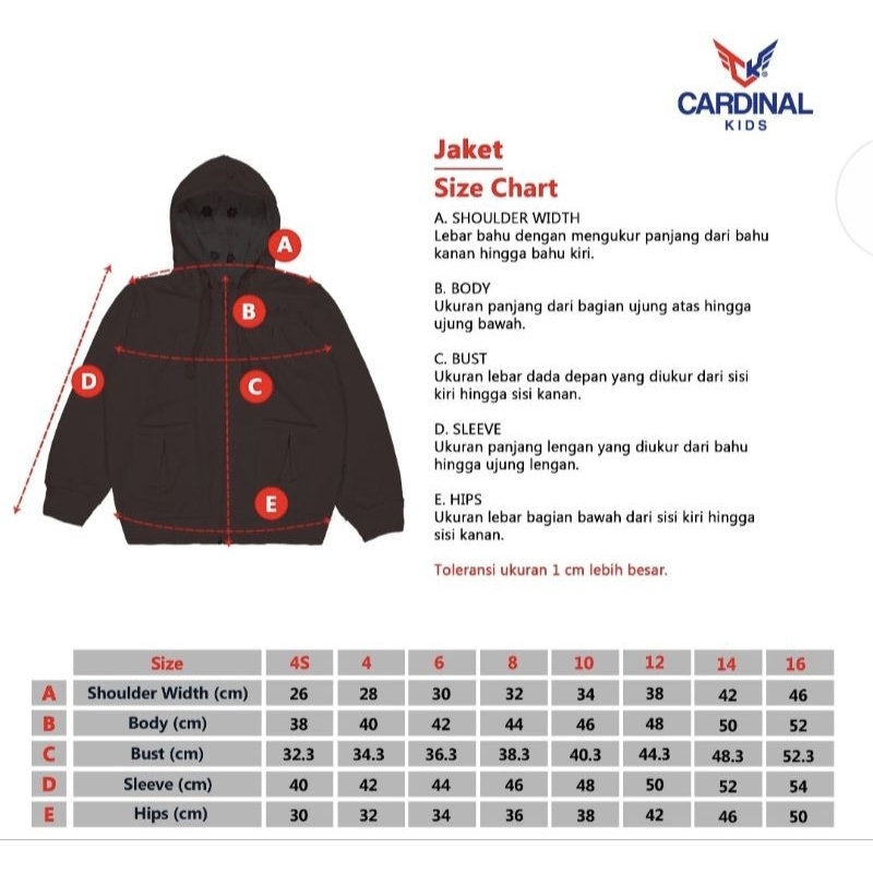 Viral  302 Cardinal Jaket Anak Cewek