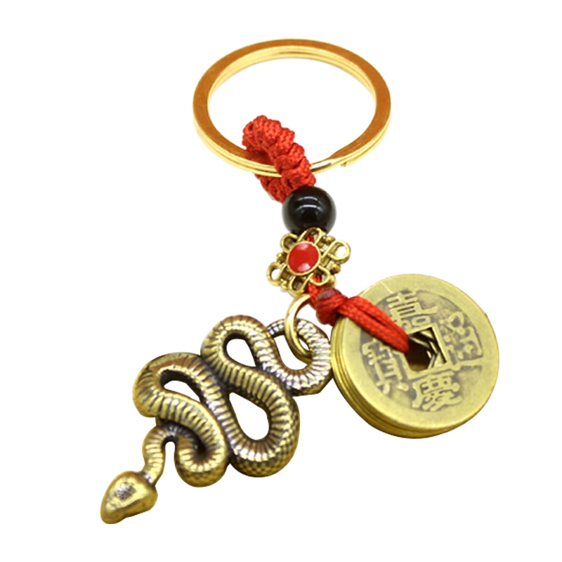 Gantungan Kunci Kuningan Ular Gantungan FengShui Gantungan Kunci Koin