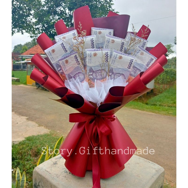 Buket Uang Kosongan Mix Bunga kering Caspea