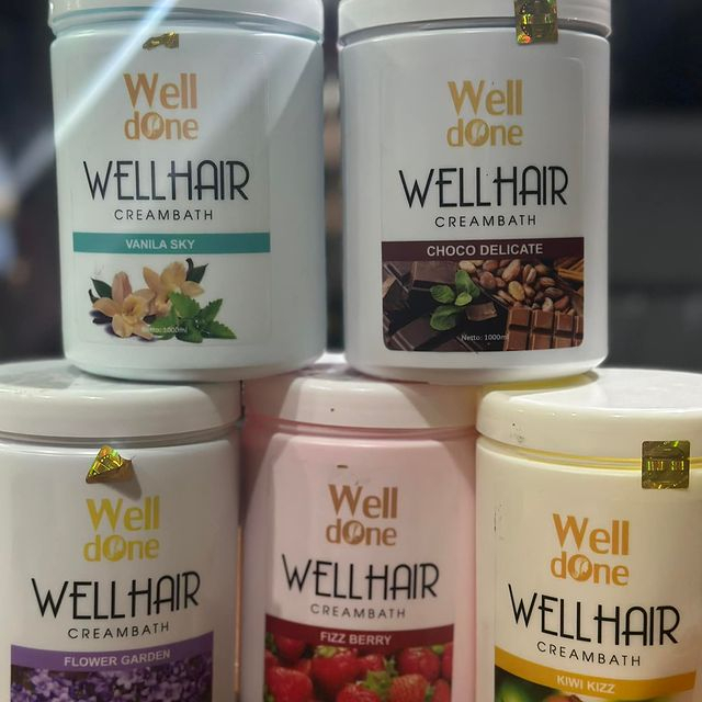 WELLDONE HAIR CREAMBATH | WELLHAIR 1000ML | ALL VARIANT | PERAWATAN RAMBUT RUSAK