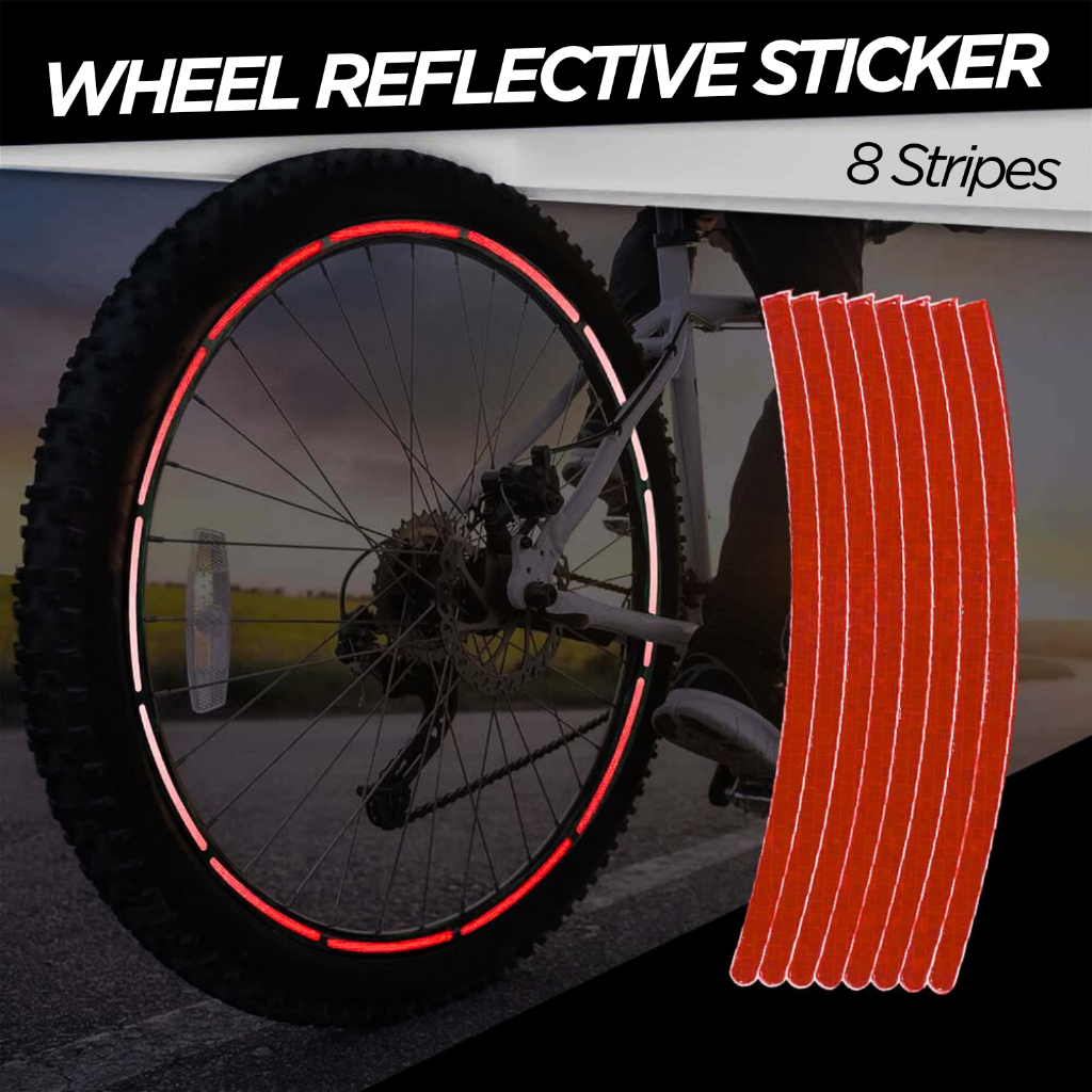Stiker Roda Sepeda Bicycle Wheel Reflective Sticker 8 Strip / stiker velg velk sepeda reflektif nyal