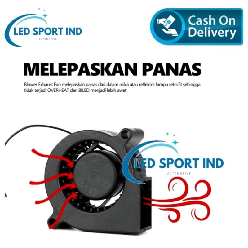 Kipas Pendingin Lampu Headlamp Fan Cooling Exhaust Fan Blower Fan Retrofit Headlamp Motor BiLED DC12