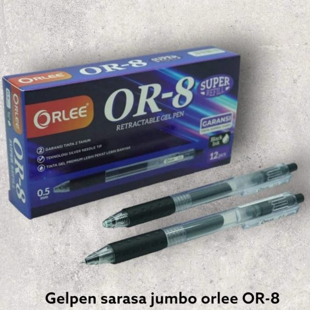 

Bolpoin Merek ORLEE / Pulpen Sarasa Jumbo OR-8 / Pulpen Mekanik (1 LUSIN isi 12 PCS)