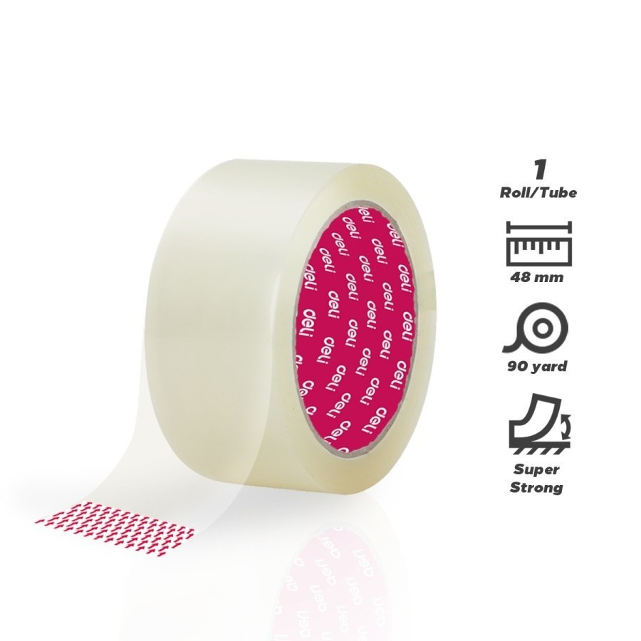 

Deli Packing Tape / Lakban Isolasi Bening 45mm x 100 Yard x 42 Micron Super Kuat CA490