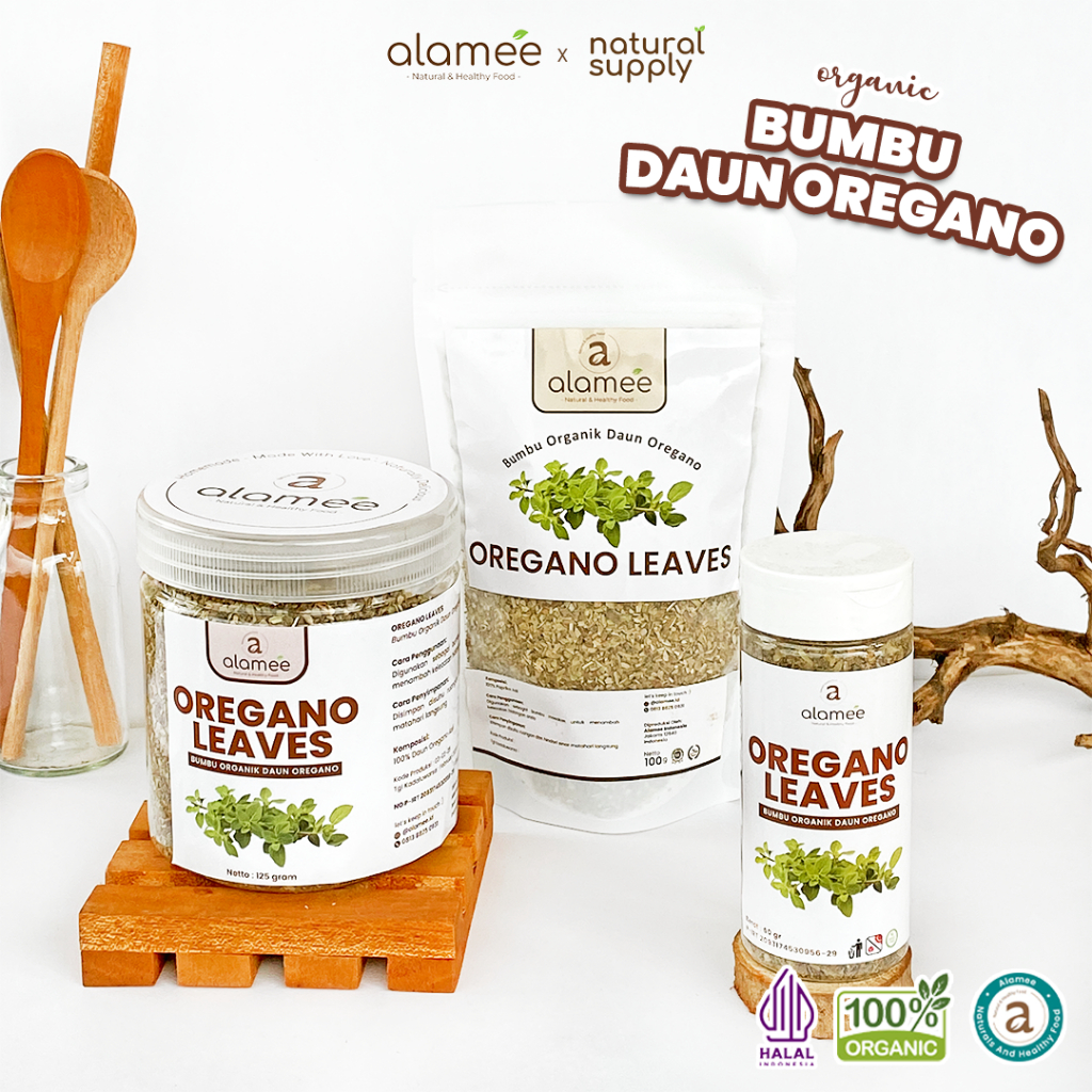 

ALAMEE Oregano Kering Dried Leaves Flakes Garnish Murni Asli Tanpa Campuran Bumbu Dapur Organik