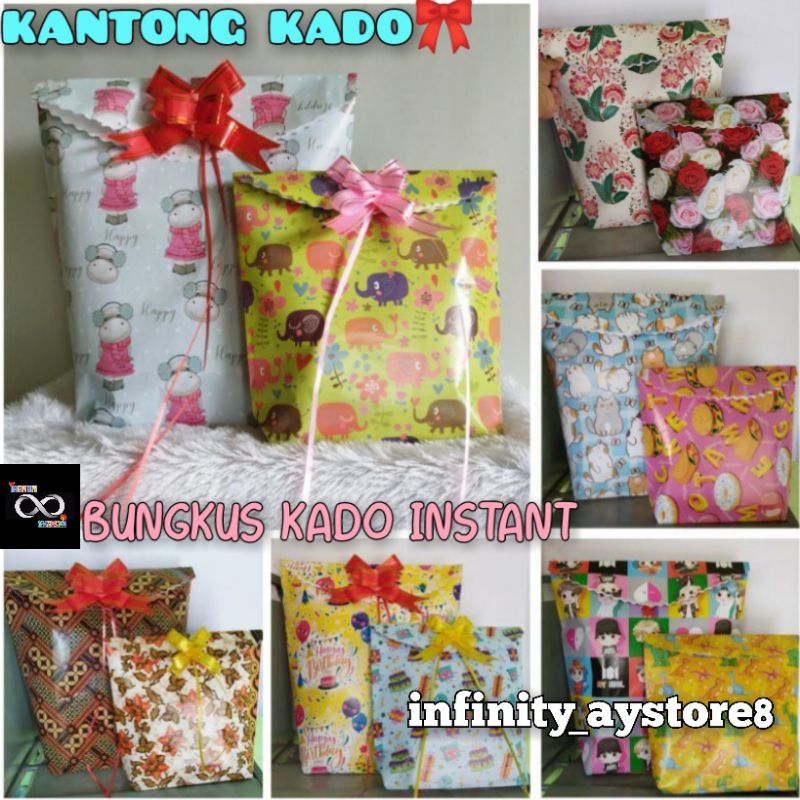 

Bungkus Kado Instant Terbaru / Kertas Kado Terbaru / Kantong Kado Besar + Pita