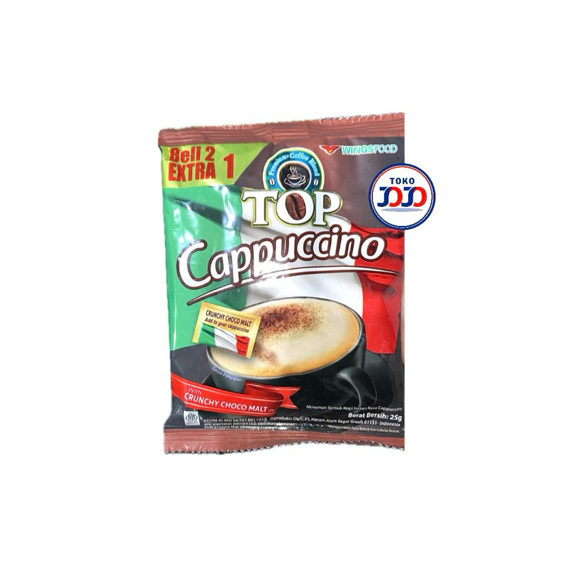 

TOP Kopi Cappucino dengan Crunchy Choco Malt Rentengan 25 gram x 15 pcs
