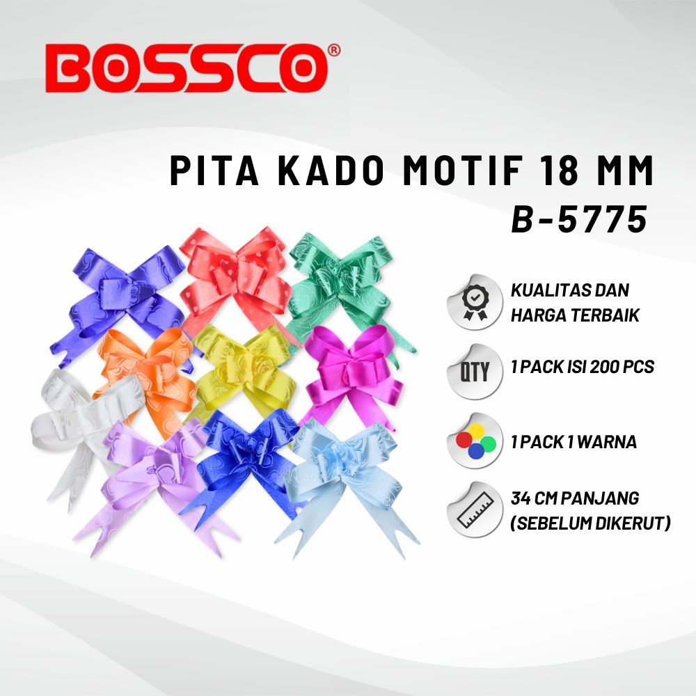 

1 Bungkus isi 200 Pcs JEDI Pita TARIK Motif 18 mm Serut Parcel Kado Souvenir Motif 18 mm