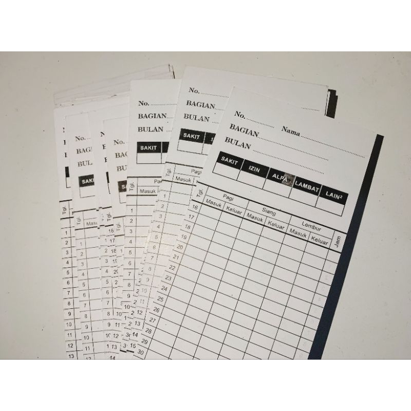 

KARTU ABSENSI AMANO MANUAL isi 10 pcs