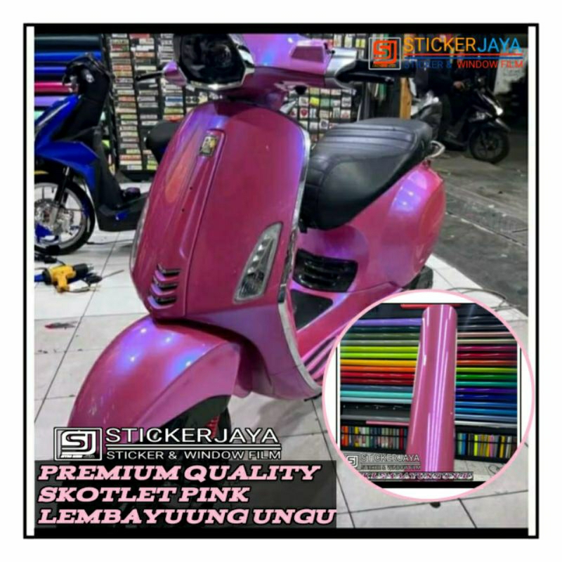 Promo sticker skotlet motor mobil pink lembayung ungu ukuran 50cm skotlet pink kualitas premium skot