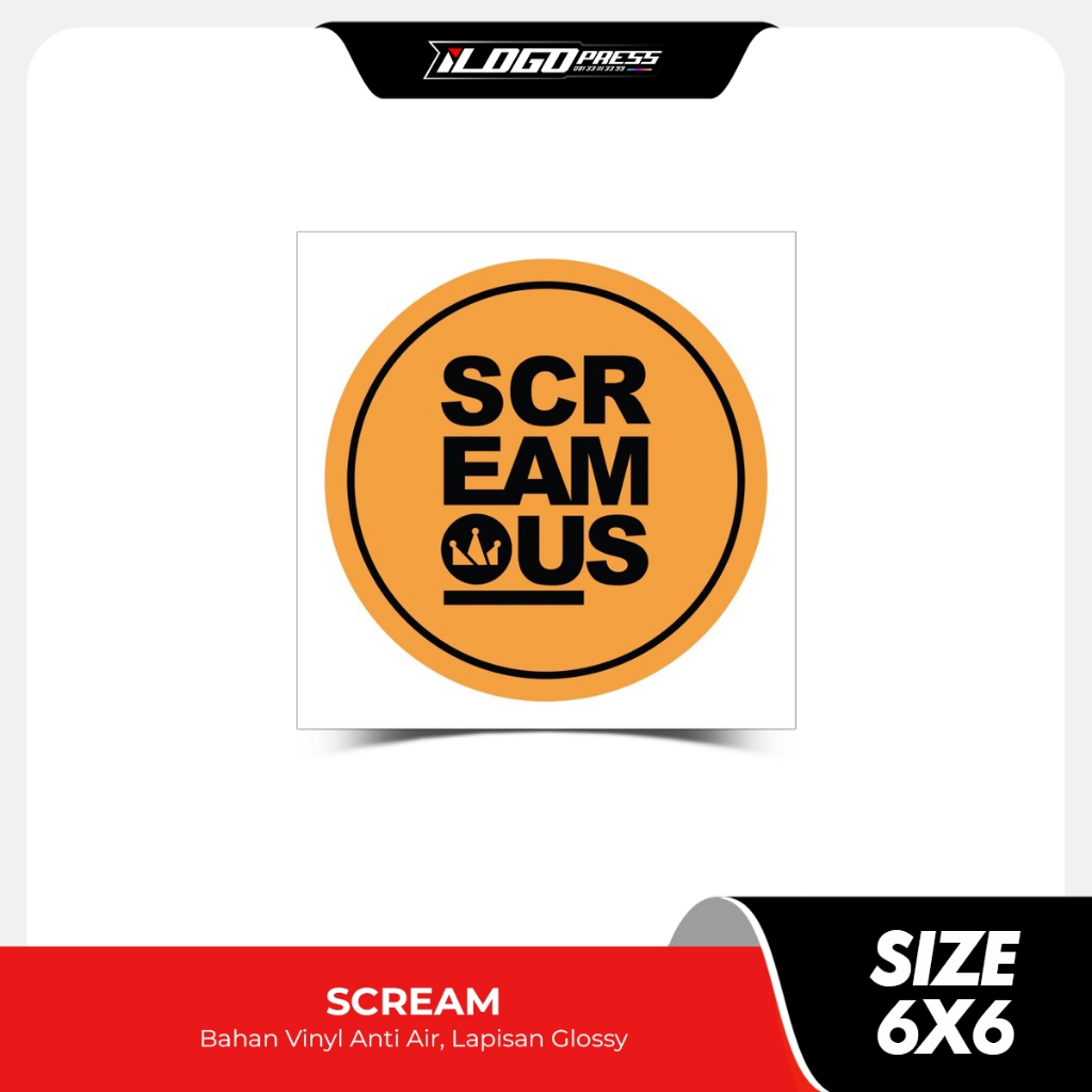 

SCREAM US - Stiker Distro Clothing Brand Bahan Vinyl Premium Anti Air Glossy