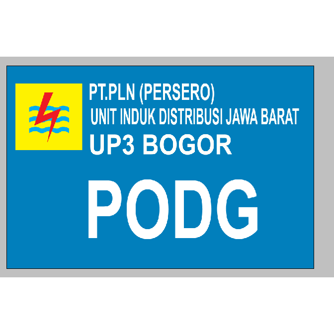 

Stiker Vinyl Anti Air PLN UP3 Bogor PODG 47x31 cm