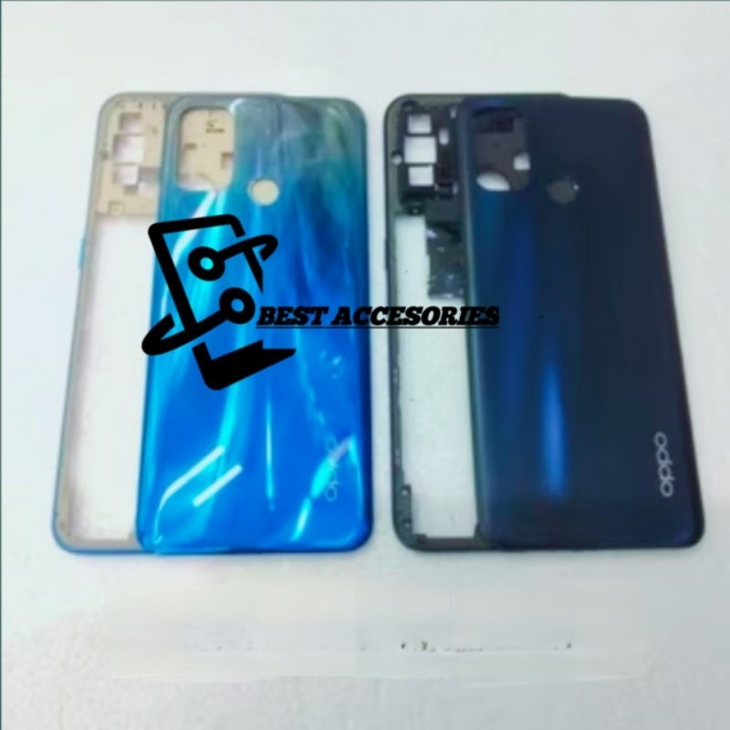 Casing Fullset Hp Oppo A53 2020 A33 2020 Kesing Housing Fullset Backdoor + Bezel Tulang Tengah Tombo