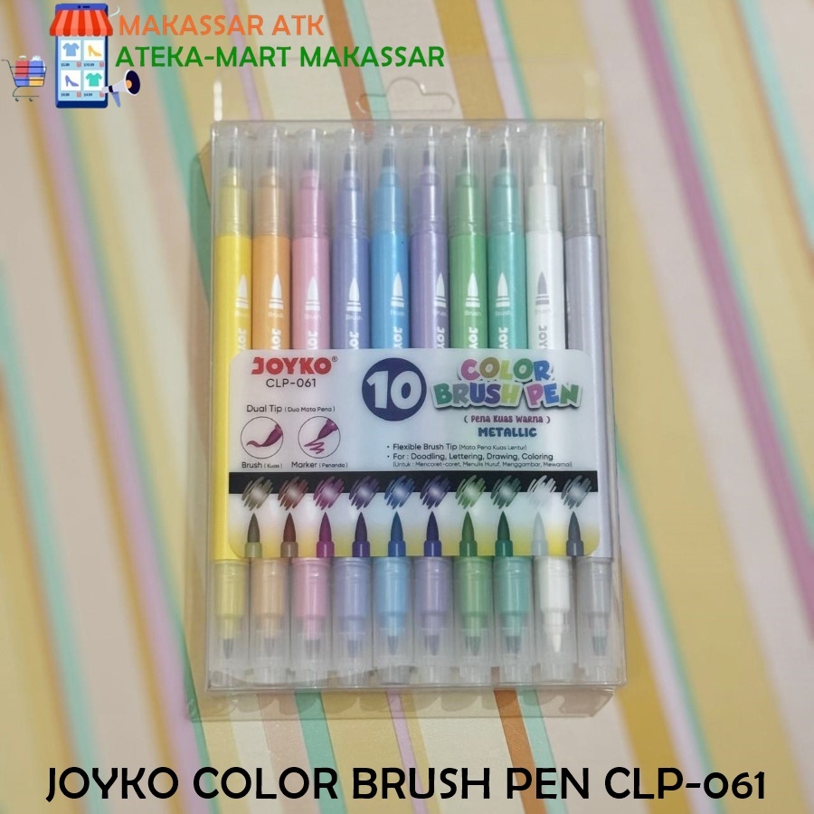 

JOYKO COLOR BRUSH PEN PENA KUAS WARNA CLP-061 METALLIC DUAL TIP