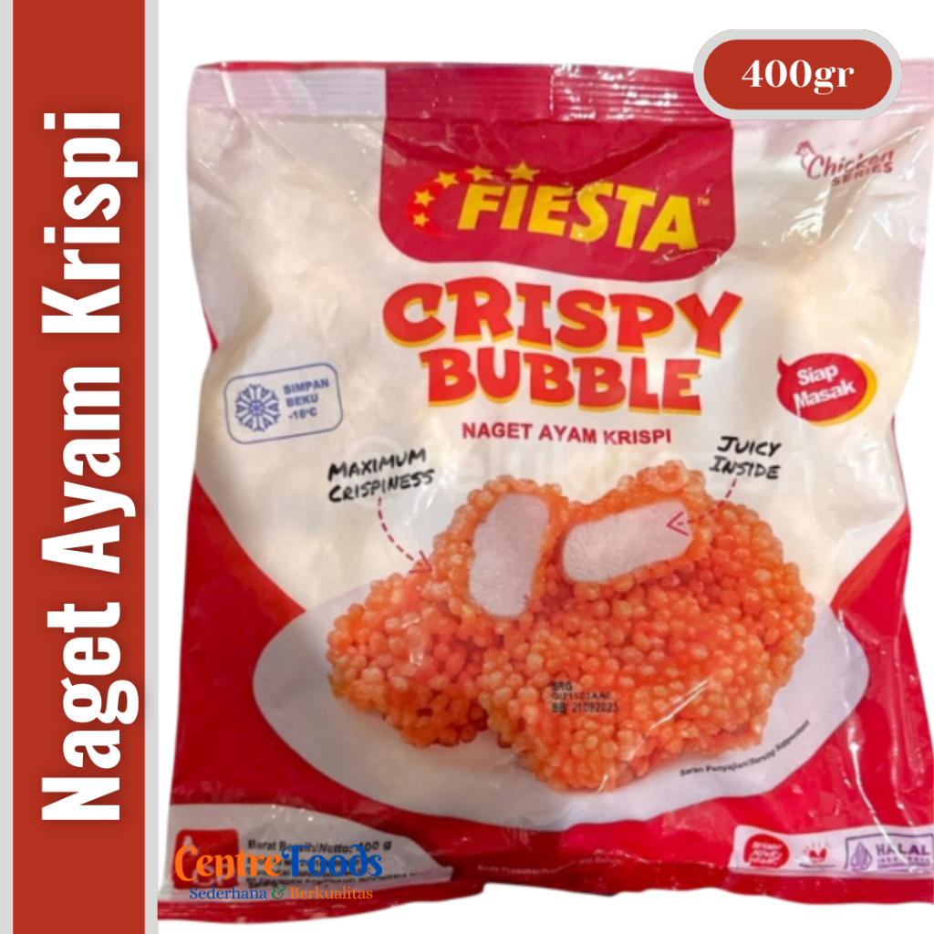 

Naget Ayam Krispi - Crispy Bubble Fiesta | 400gr [ Harga Per BKS ]