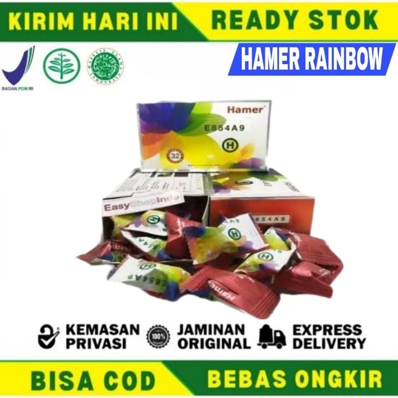 Permen Rainbow 1 Box Isi 32 Candy Asli Original Stamina Pria Tahan Lama