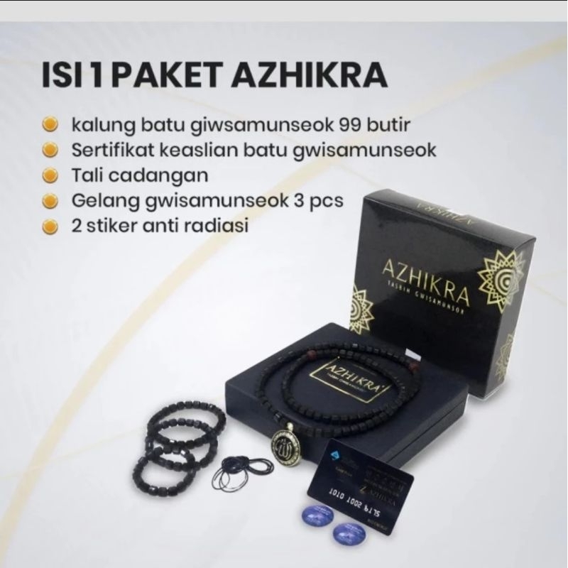 AZHIKRA PREMIUM SEGI 8 - TASBIH AZHIKRA - KALUNG AZHIKRA HEALTH NECKLACE