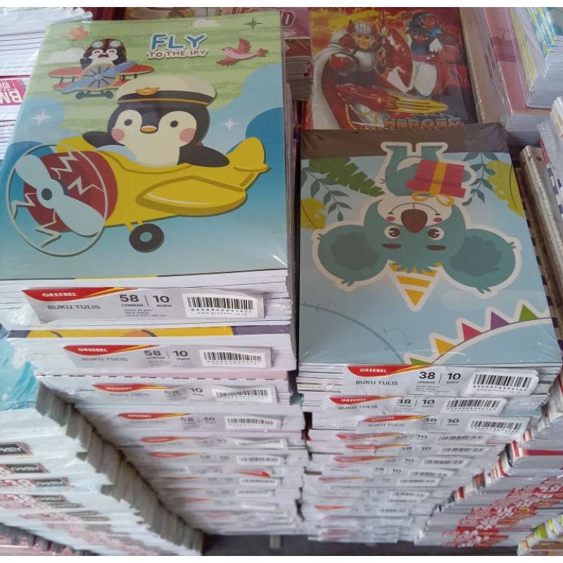 

Buku Tulis GREEBEL 38 dan 58 Lembar Isi 10 Buku/Pack