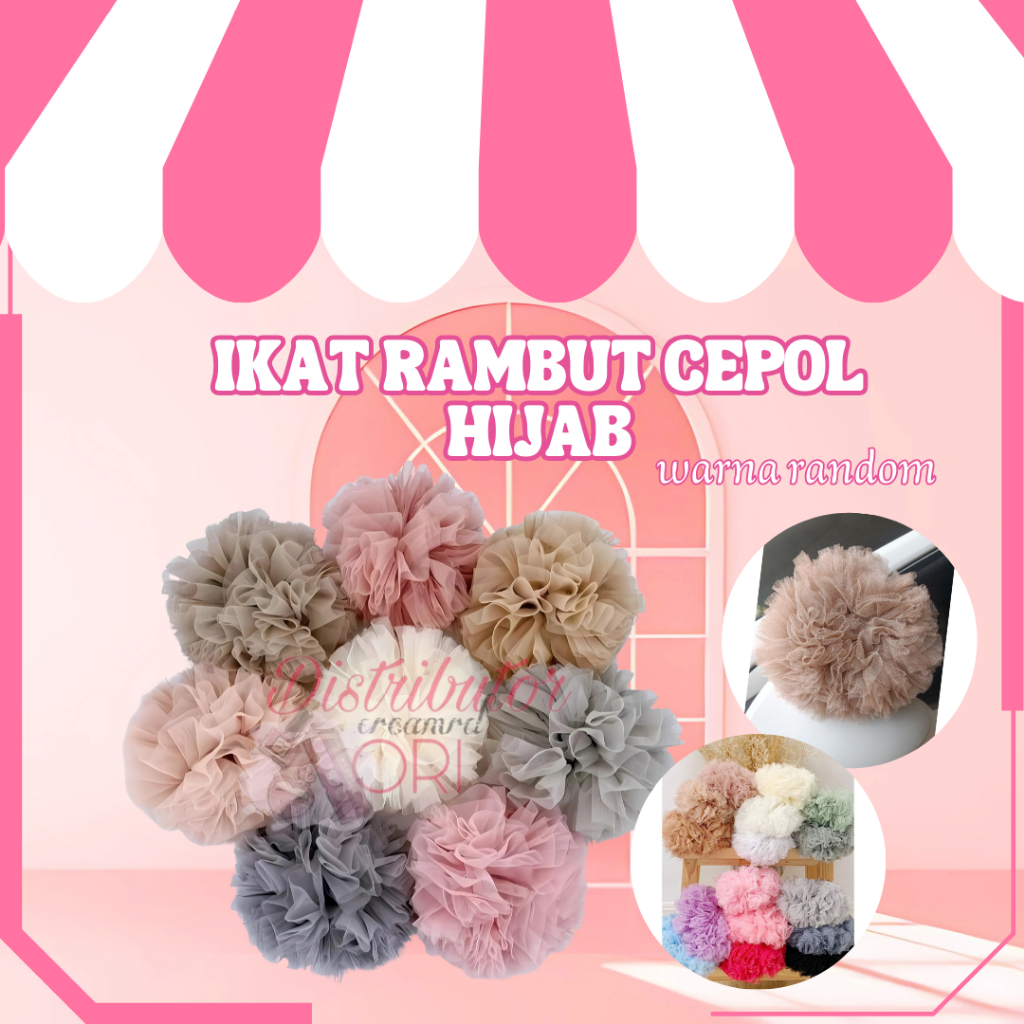 Hijaber - Ikat Rambut Cepol Hijab Anti Pusing Tile Tille Jumbo / Ikat Rambut Hijab Scrunchie kerudun