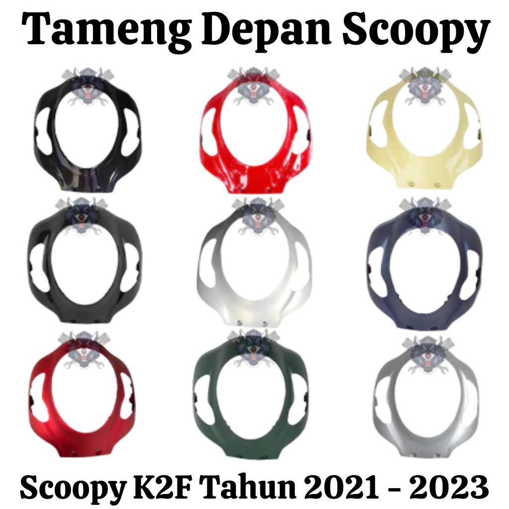 Tameng panel lampu body depan scoopy new prestige sporty K2F 2021 2022 2023 hitam glossy hitam doff
