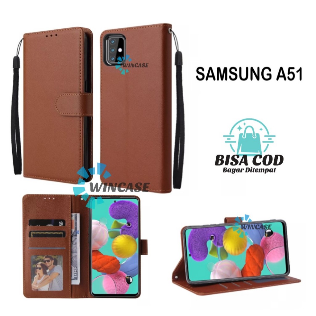 Samsung A51 Flip Cover Case - Leather Wallet Standing Flip Case