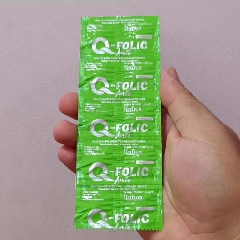 Q-FOLIC FORTE STRIP 10 TABLET SUPLEMEN IBU HAMIL