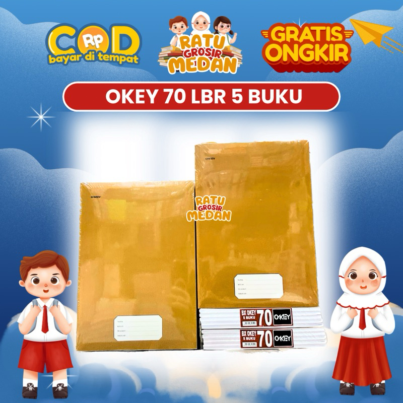 

BUKU TULIS PANJANG BOXY OKEY 70 LEMBAR ISI 5 BUKU