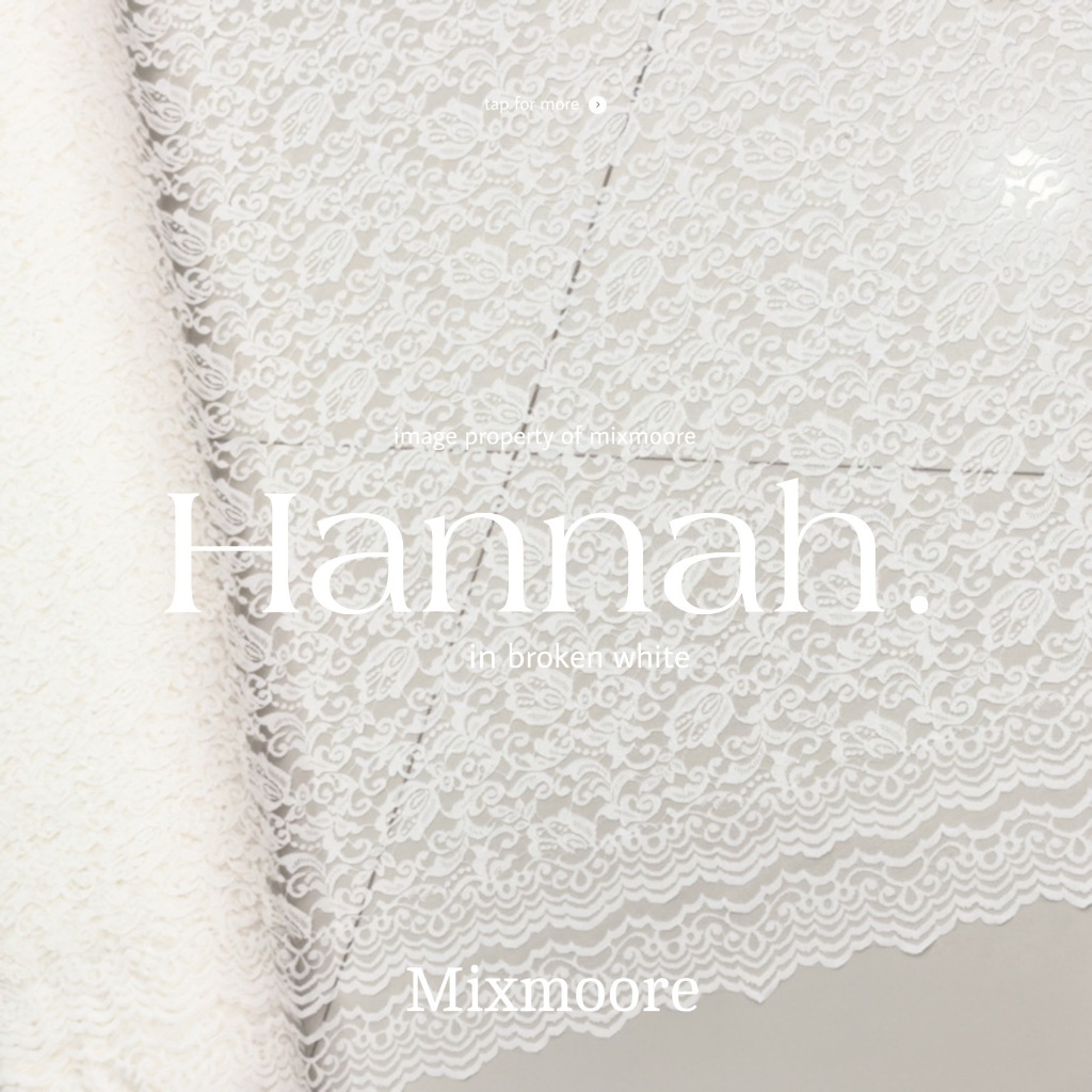 MIXMOORE - KAIN KATUN RENDA METERAN BROKAT PUTIH TULANG HANNAH