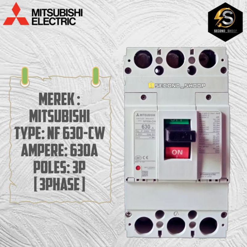 MCCB MITSUBISHI NF 630-CW, 630A