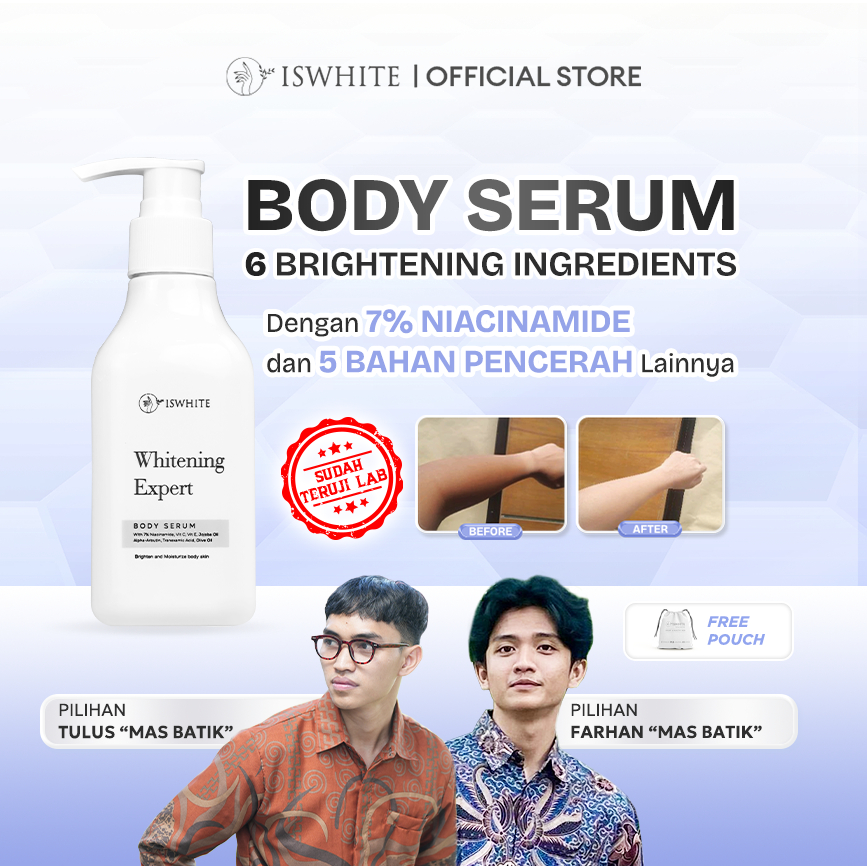 ISWHITE Whitening Expert Body Serum with Niacinamide 7% - Serum Badan Pencerah Kulit Moisturizing Se