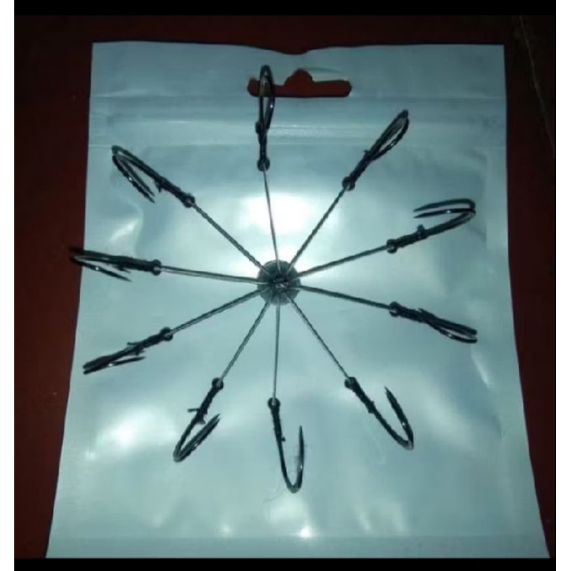 Pancing Garong 10 Mata Kail Neklin Kuat Laut Danau