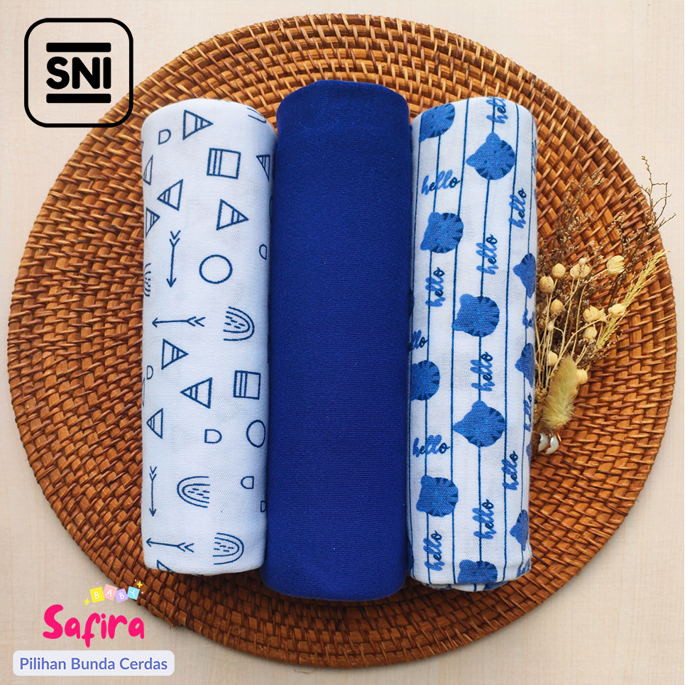 3 Pcs Bedong Bayi Newborn Bahan Kaos Lembut dan Tebal Ukuran Jumbo 110x90Cm