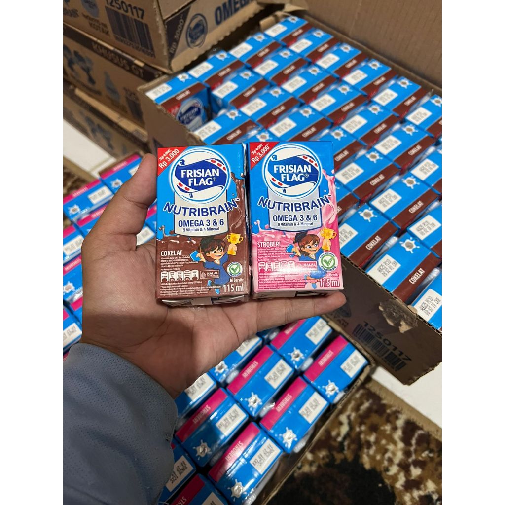 

Frisian Flag Omega Susu UHT Stroberi/cokelat 115ml kemasan ecer