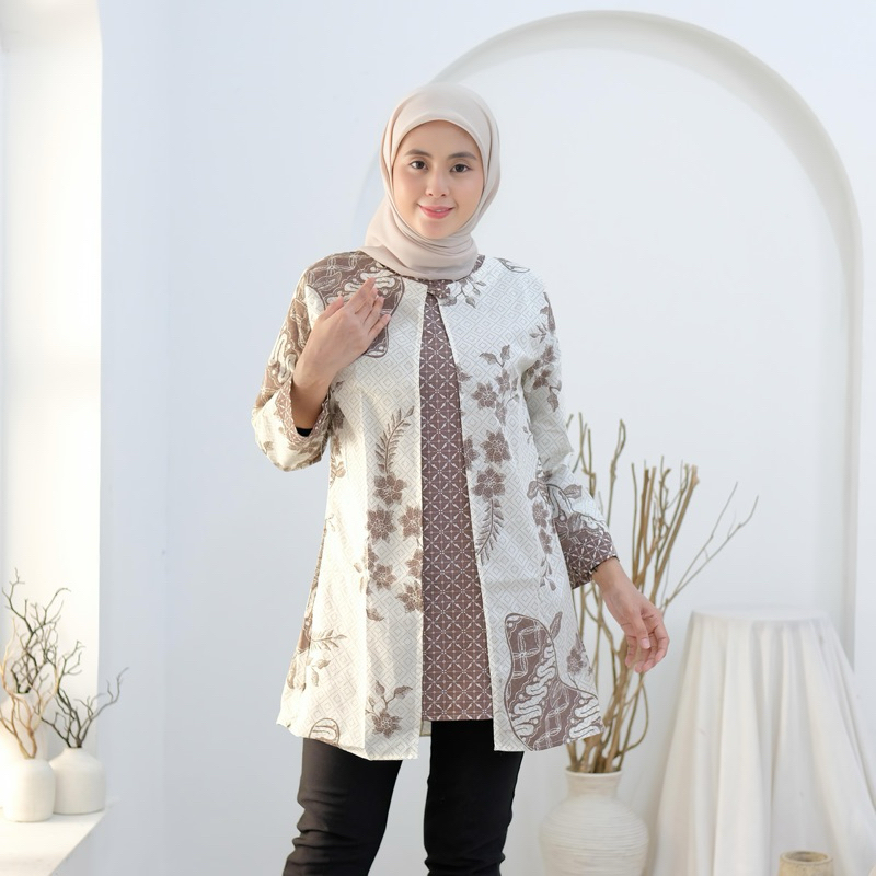 BESTPROMO NEW DEALS TUNIK BATIK BOLERO LENGAN PANJANG ATASAN BATIK WANITA BOLERO TERBARU
