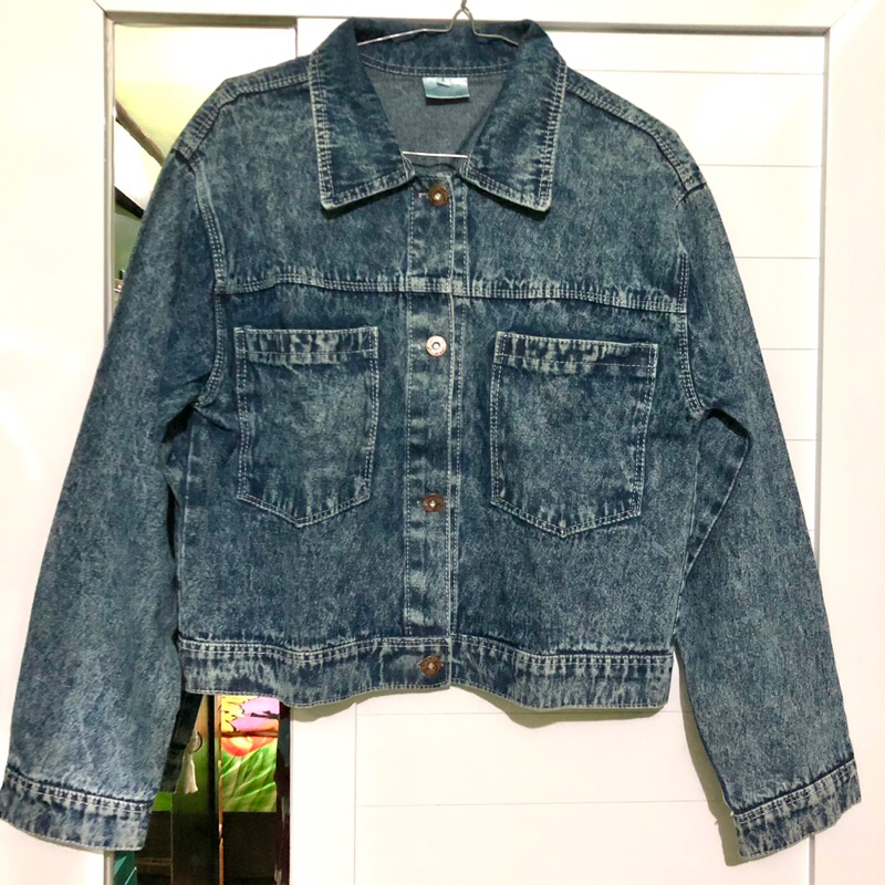 jaket jeans wanita mickey mouse