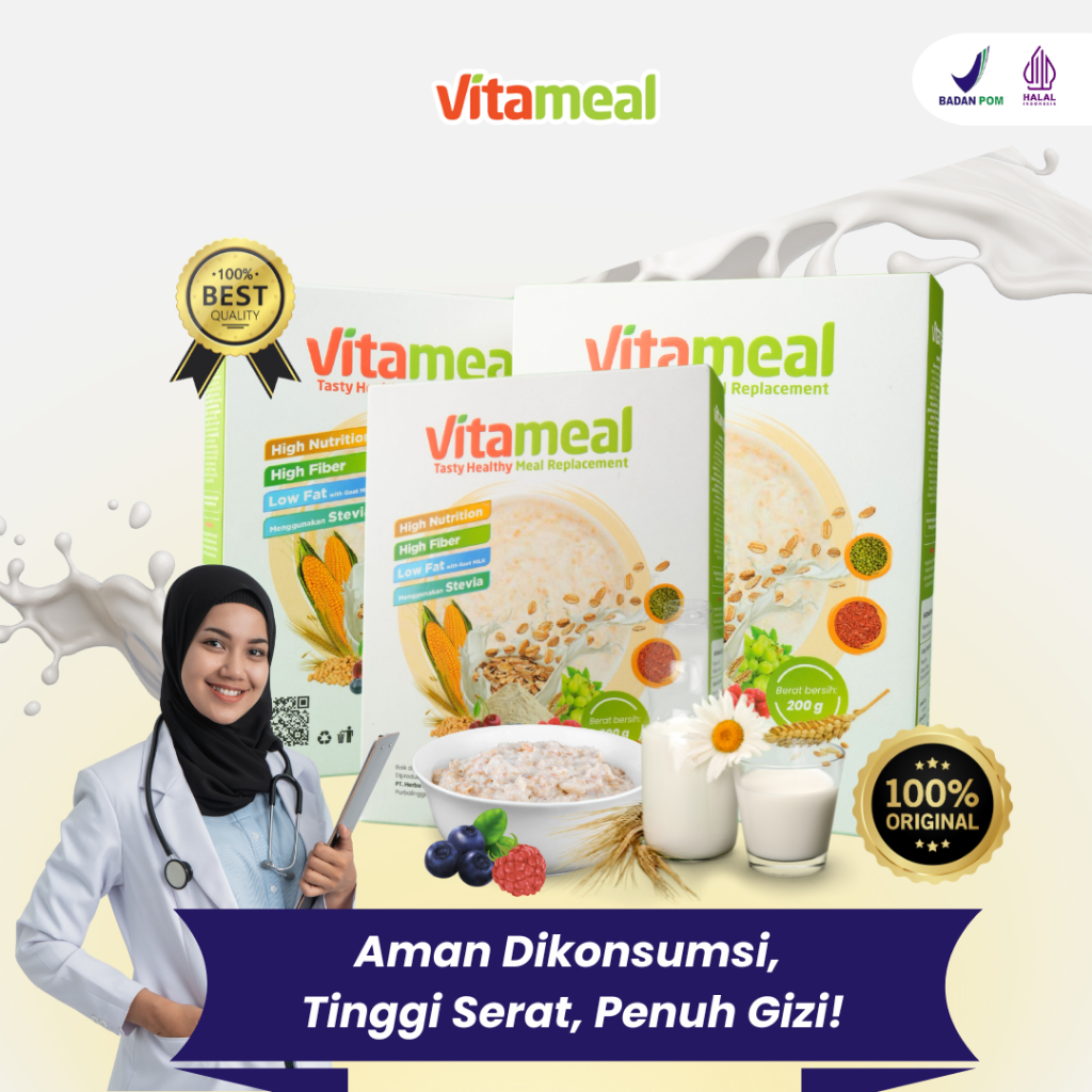 

[PRAKTIS] Vitameal Paket 3 Box Solusi Gula Darah Tinggi Kolesterol Gerd Sarapan Instan VITAMIL DIET